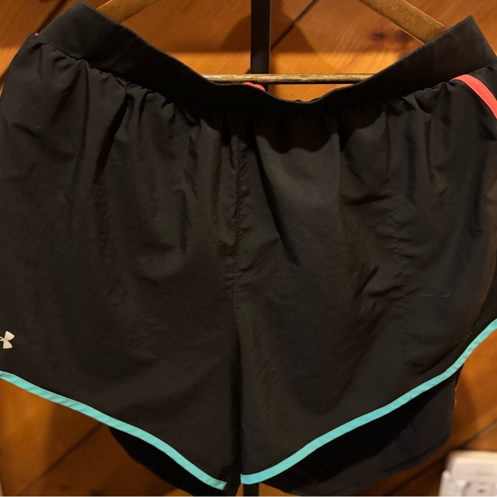 Under Armour Women's Black Shorts with Aqua Trim